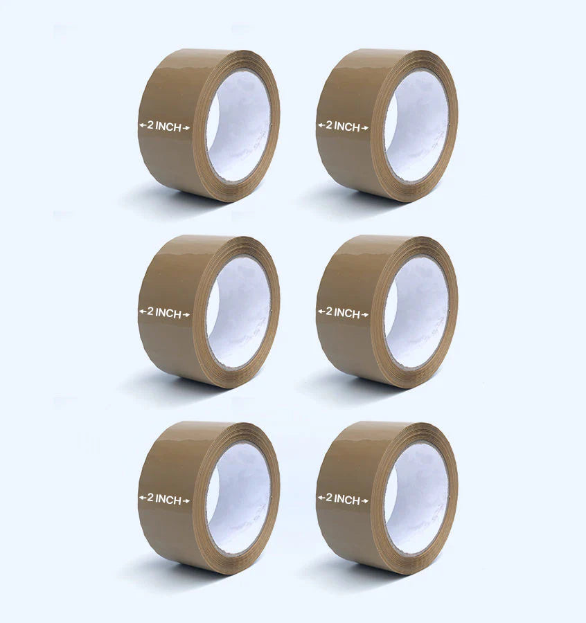 Brown Tapes For Packaging -2 Inches X 100 Meters (Pack Of 6)